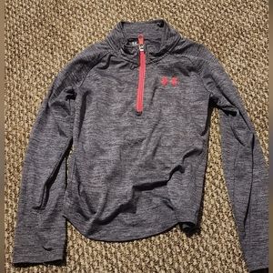 Under Armour Girls Gray Marled Moisture Wicking 1/2 Zip Sweatshirt